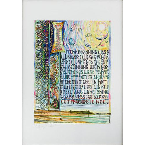 Lindisfarne Scriptorium John 1 In The Beginning A4 Print - The Christian Gift Company