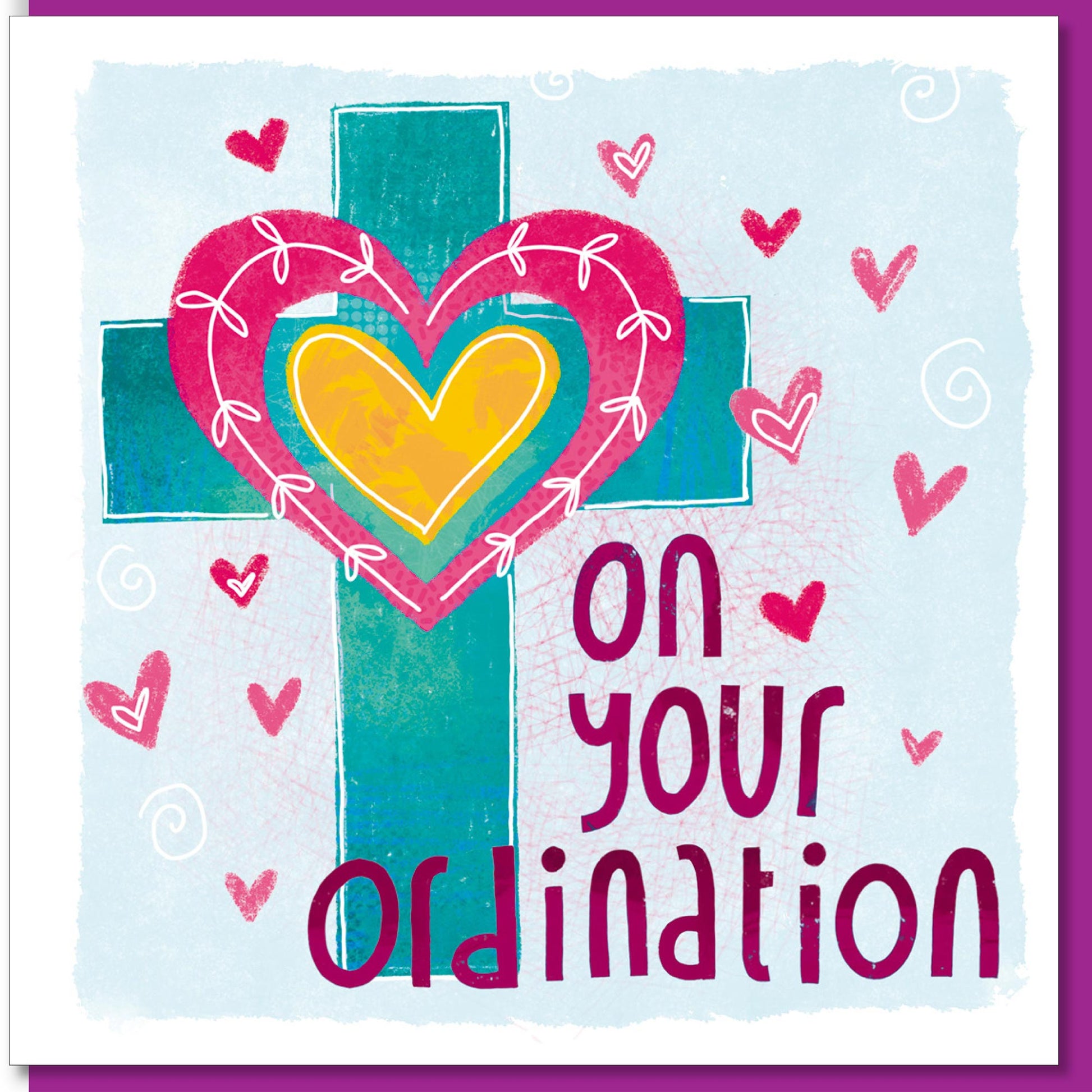 Ordination Hearts Greetings Card - The Christian Gift Company