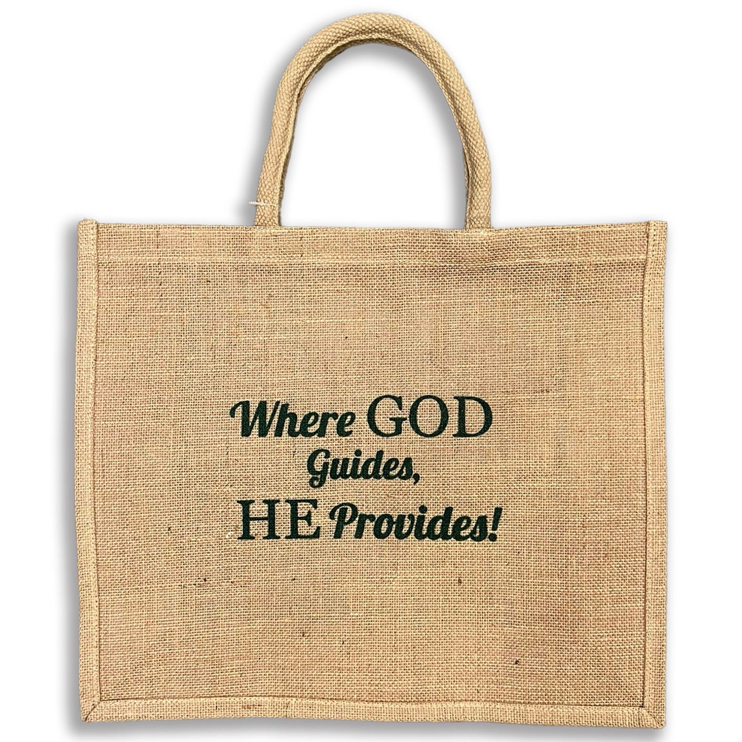 Where God Guides Jute Tote Bag - The Christian Gift Company