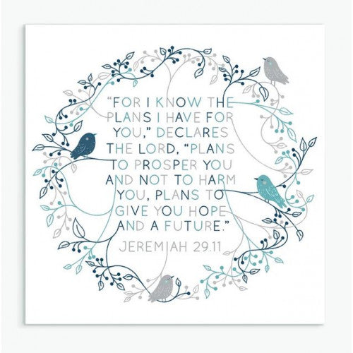 For I Know The Plans Birds Square Card - The Christian Gift Company