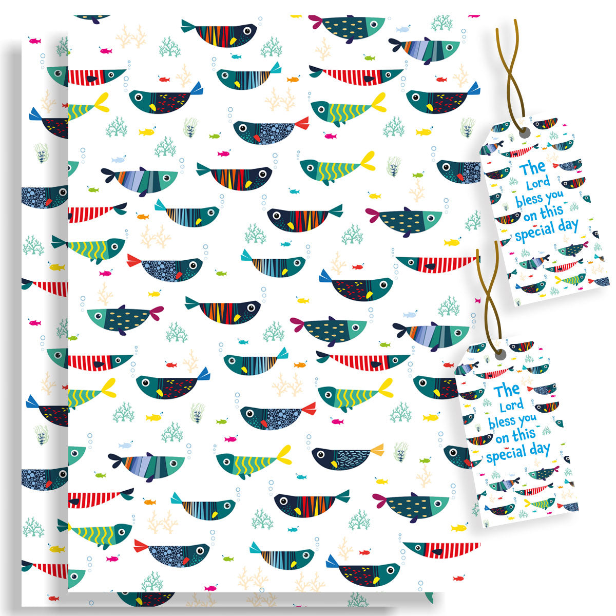 Colourful Fish Wrapping Paper - The Christian Gift Company