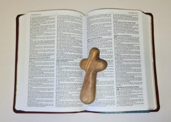 Chunky Olive Wood Holding Cross - The Christian Gift Company