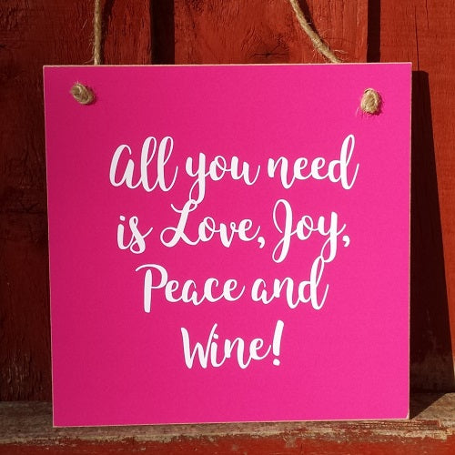 Gift A Card - All You Need Is Love Joy Peace And Wine! - The Christian Gift Company