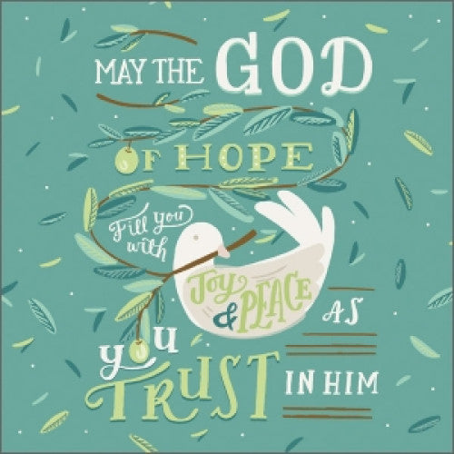 May The God Of Hope Greetings Card - The Christian Gift Company