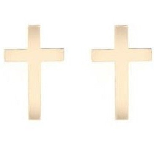 Small cross clearance earrings gold