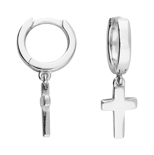 Huggie Hoop With Cross - The Christian Gift Company
