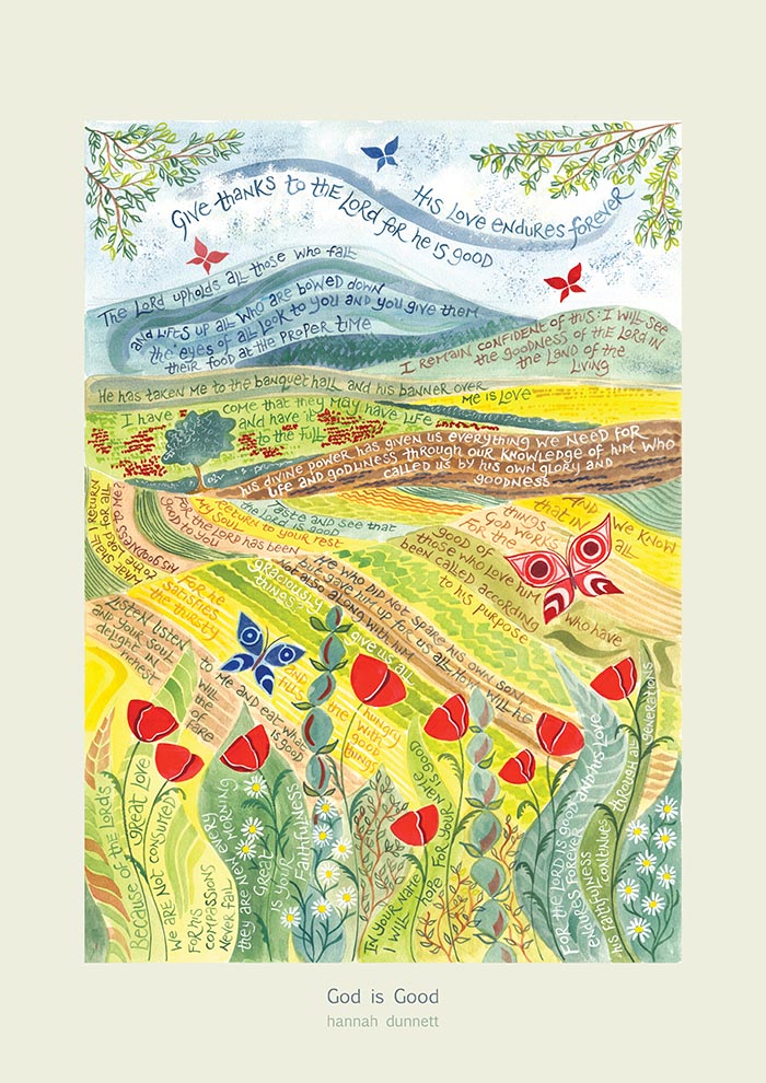 Hannah Dunnett God is Good A3 Poster - The Christian Gift Company
