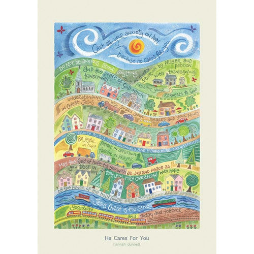 Hannah Dunnett He Cares For You A3 Poster - The Christian Gift Company