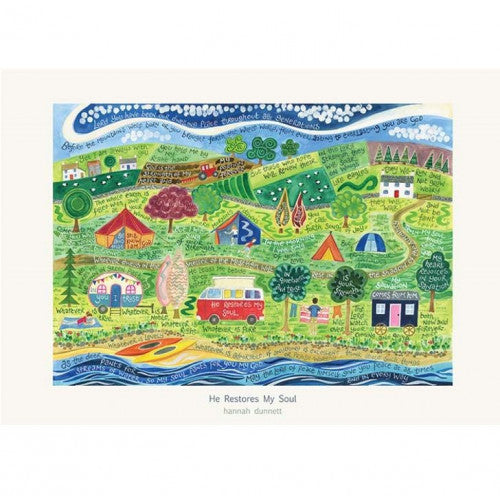 Hannah Dunnett He Restores My Soul A3 Poster - The Christian Gift Company