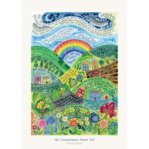 Hannah Dunnett His Compassions Never Fail Poster - The Christian Gift Company