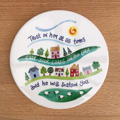 Hannah Dunnett Coaster - Trust In Him - The Christian Gift Company