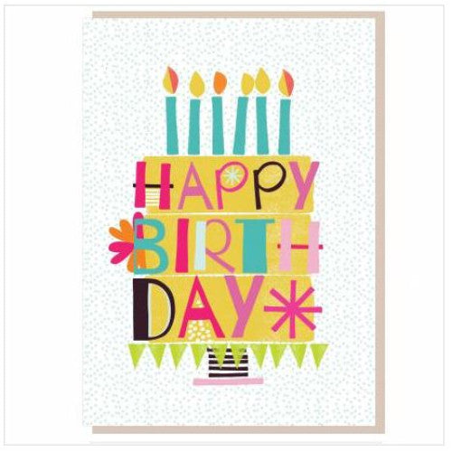 Happy Birthday Cake and Candles Card - The Christian Gift Company