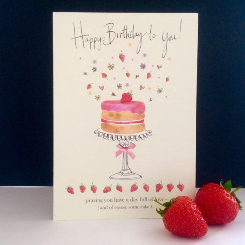 Happy Birthday Strawberry Cake - The Christian Gift Company
