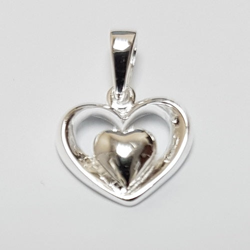 Small Silver Hugging Heart Pendant - The Christian Gift Company