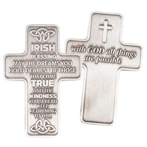 Metal Pocket Cross Irish Blessing - The Christian Gift Company