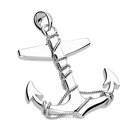 Large Anchor And Twisted Rope Necklace - The Christian Gift Company