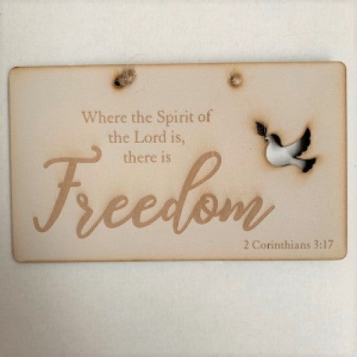 Laser Cut Plaque Freedom - The Christian Gift Company