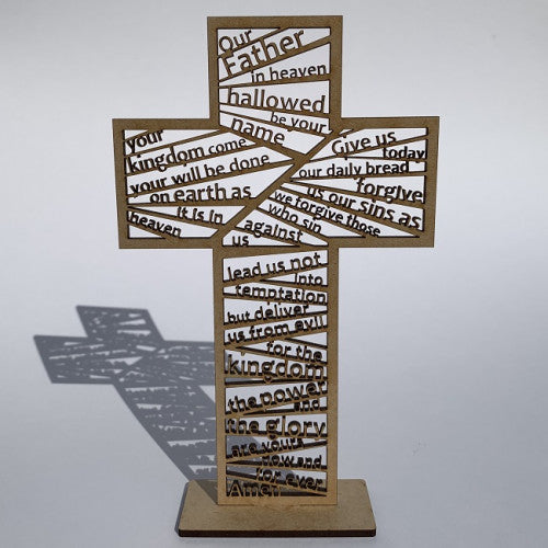 Lord's Prayer Standing Laser Cut Cross - The Christian Gift Company