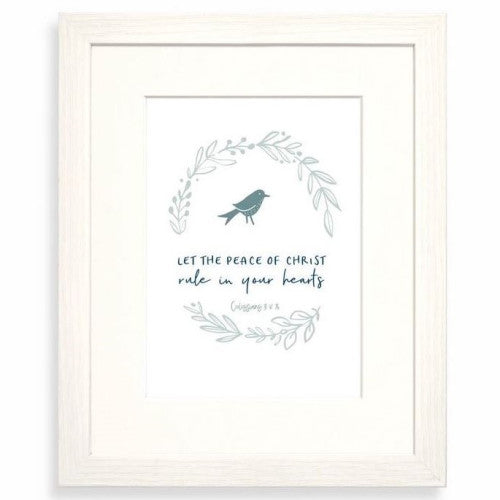 Let The Peace Of Christ Calm Range Framed Print 7 X 5 - The Christian Gift Company