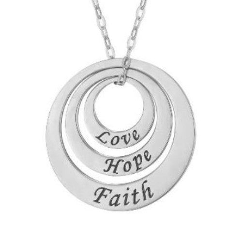 Love Hope Faith Circles Necklace - The Christian Gift Company