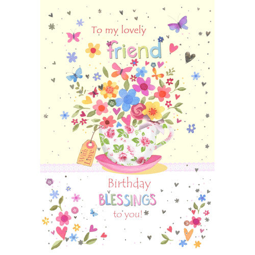 Happy Birthday To A Lovely Friend Card - The Christian Gift Company