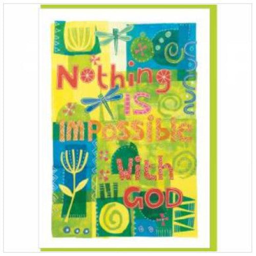 Nothing Is Impossible Greetings Card - The Christian Gift Company