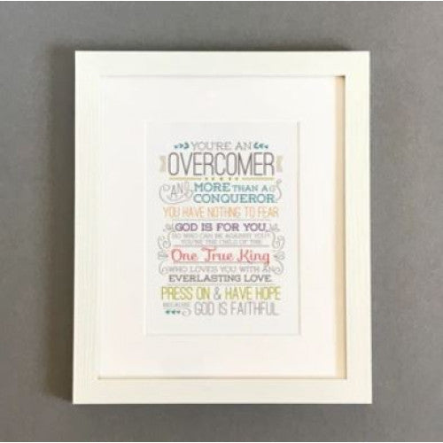 Overcomer Flowers A5 Framed Print - The Christian Gift Company