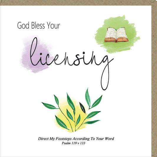 God Bless Your Licensing Greetings Card - The Christian Gift Company