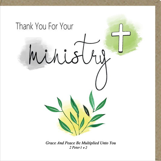 Thank You For Your Ministry Greetings Card - The Christian Gift Company