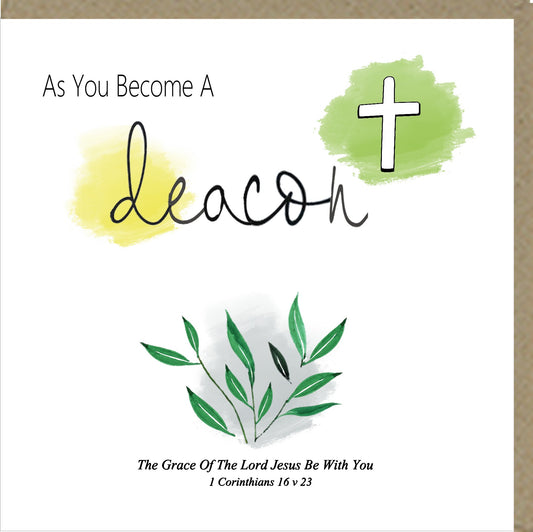As You Become A Deacon Greetings Card - The Christian Gift Company