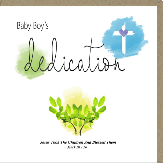Baby Boy’s Dedication Greetings Card - The Christian Gift Company