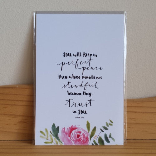 You Will Keep In Perfect Peace Greetings Card - The Christian Gift Company