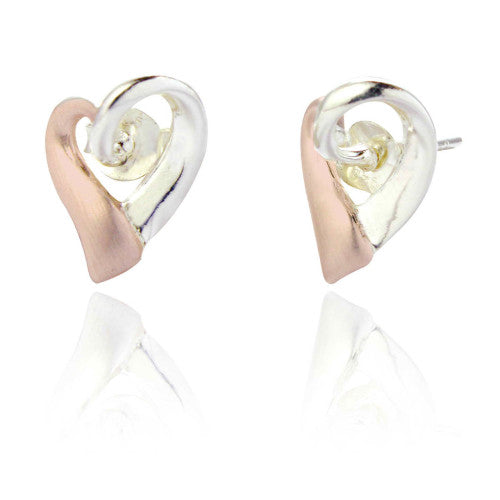 Twisted Heart Earrings Rose Gold Plated - The Christian Gift Company