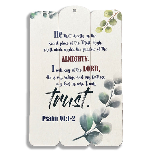 Wooden Plaque – He that dwells in the secret place… - The Christian Gift Company