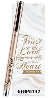 Trust In The Lord Gel Pen & Bookmark - The Christian Gift Company