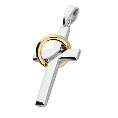 Sterling Silver Cross With Gold Plated Halo - The Christian Gift Company