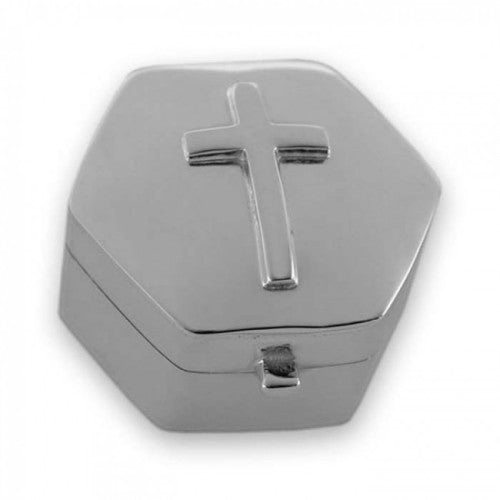 Silver Cross Hexagonal Box - The Christian Gift Company