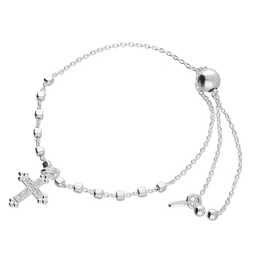 Silver Slider Cross Bracelet - The Christian Gift Company