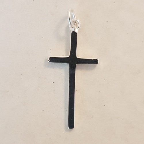Slim Medium Silver Cross Necklace - The Christian Gift Company