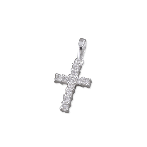 Small Cross Necklace with Inset Cubic Zirconia - The Christian Gift Company