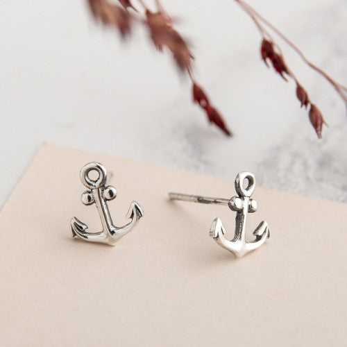 Small Silver Anchor Earrings - The Christian Gift Company