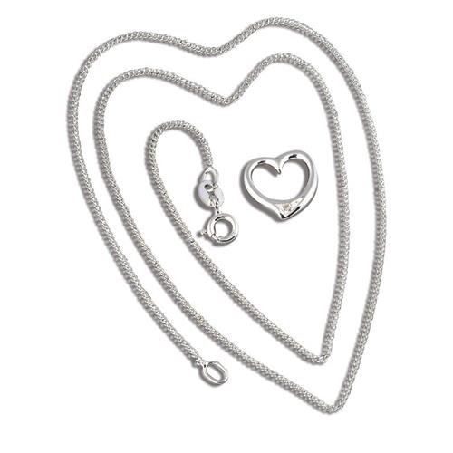 Small Open Heart Silver Necklace - The Christian Gift Company