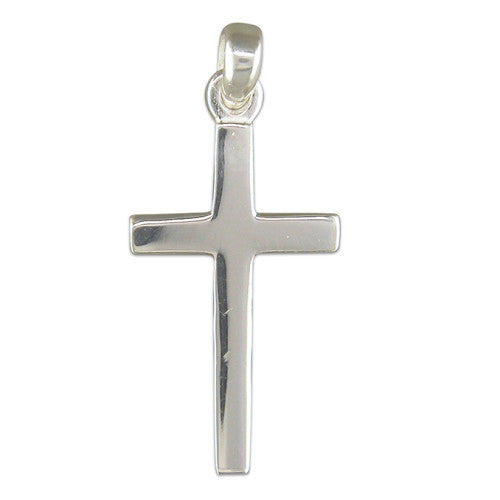 Small Solid Sterling Silver Cross Necklace - The Christian Gift Company