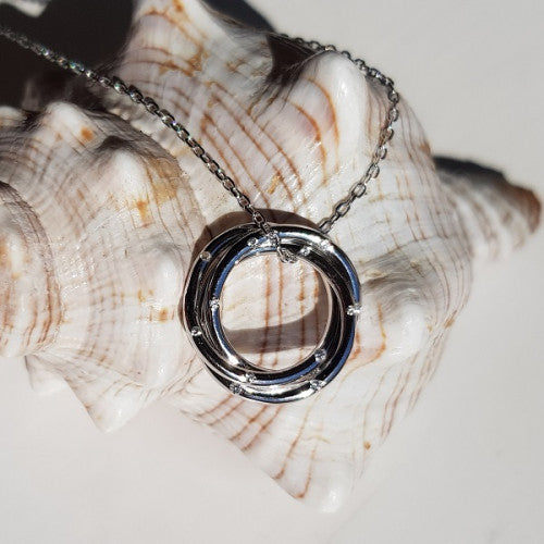 Trinity Rings With Cubic Zirconia Necklace - The Christian Gift Company