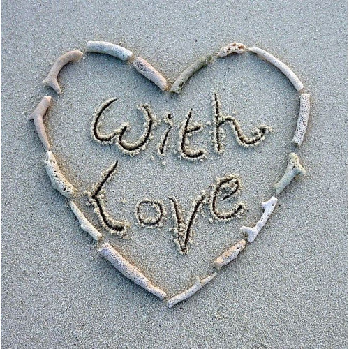With Love Card Sand & Shell Heart - The Christian Gift Company