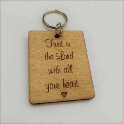 Wooden Keyring Trust In The Lord - The Christian Gift Company