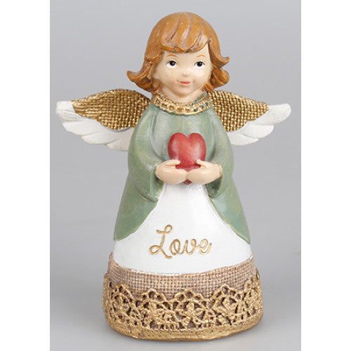 Message Angel Love With Red Heart - The Christian Gift Company