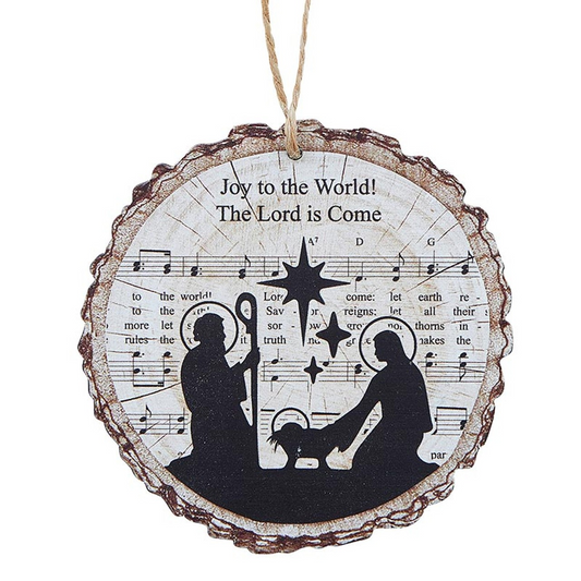 Joy to the World Wood Slice Ornament - The Christian Gift Company