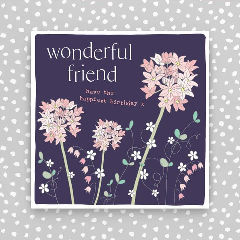 Happy Birthday - Flowers on purple background - The Christian Gift Company
