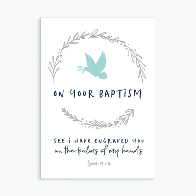 On your Baptism greeting card - The Christian Gift Company